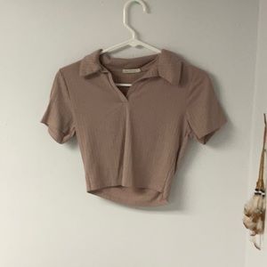 Pale pink tight crop top